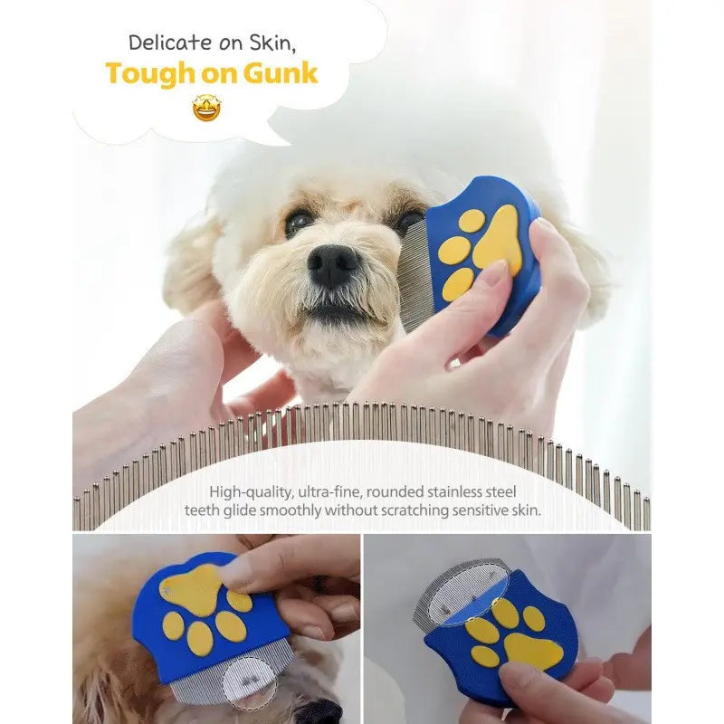 Pet Grooming Comb for Dogs & Cats, Mini Face Brush for Shedding Control, Flea Removal Tool, Essential Pet Care Accessory